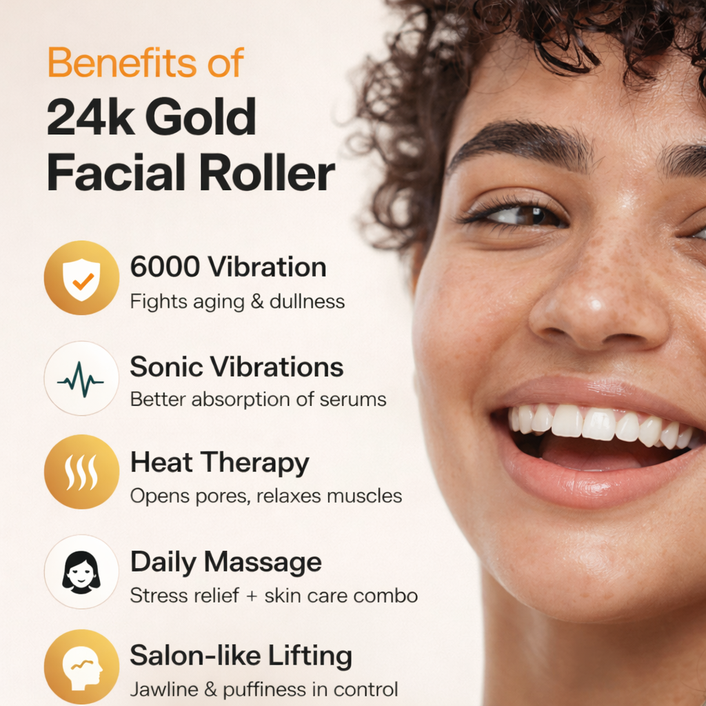 24K Gold Energy Beauty Bar Electric Facial Massage Roller™