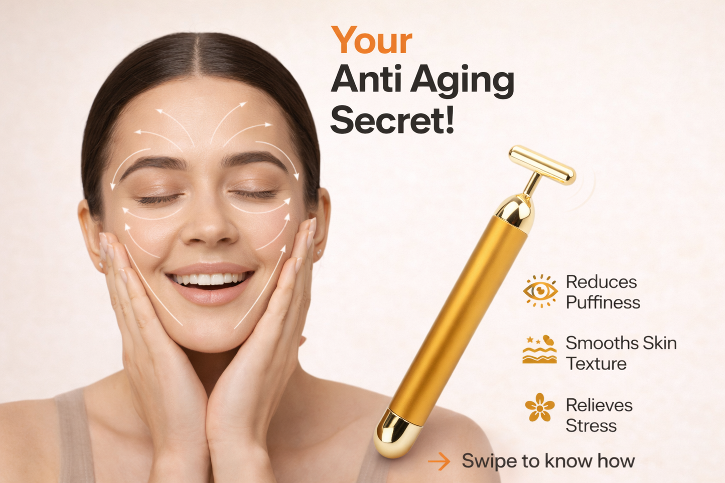 24K Gold Energy Beauty Bar Electric Facial Massage Roller™